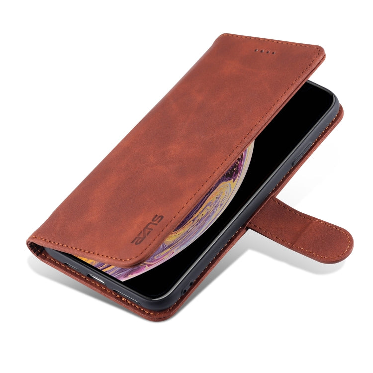 For iPhone XS Max AZNS Skin Feel Calf Texture Horizontal Flip Leather Case with Card Slots & Holder & Wallet(Brown) - HoMEdemic™ 
