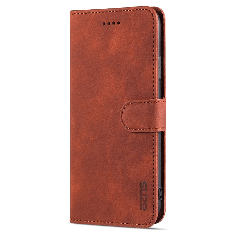 For iPhone XR AZNS Skin Feel Calf Texture Horizontal Flip Leather Case with Card Slots & Holder & Wallet(Brown) - HoMEdemic™ 