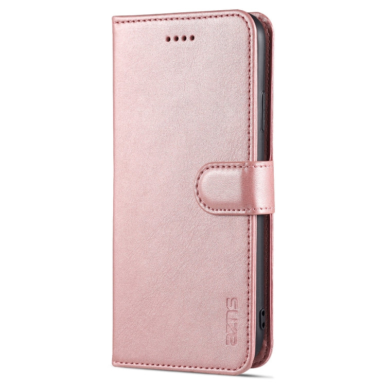 For iPhone XR AZNS Skin Feel Calf Texture Horizontal Flip Leather Case with Card Slots & Holder & Wallet(Rose Gold) - HoMEdemic™ 