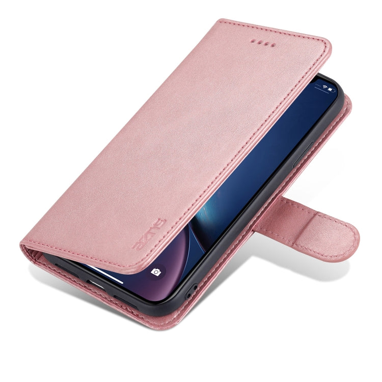 For iPhone XR AZNS Skin Feel Calf Texture Horizontal Flip Leather Case with Card Slots & Holder & Wallet(Rose Gold) - HoMEdemic™ 