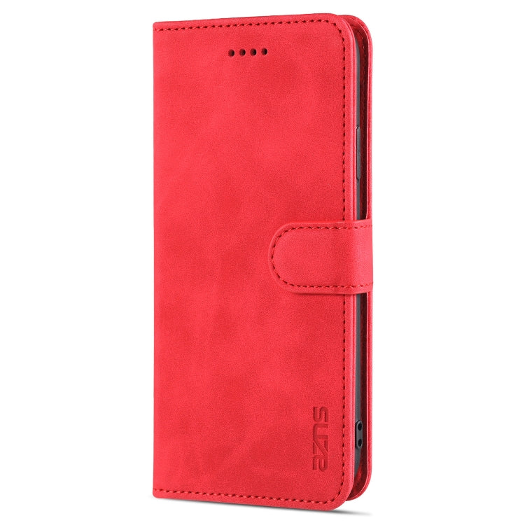 For iPhone XR AZNS Skin Feel Calf Texture Horizontal Flip Leather Case with Card Slots & Holder & Wallet(Red) - HoMEdemic™ 