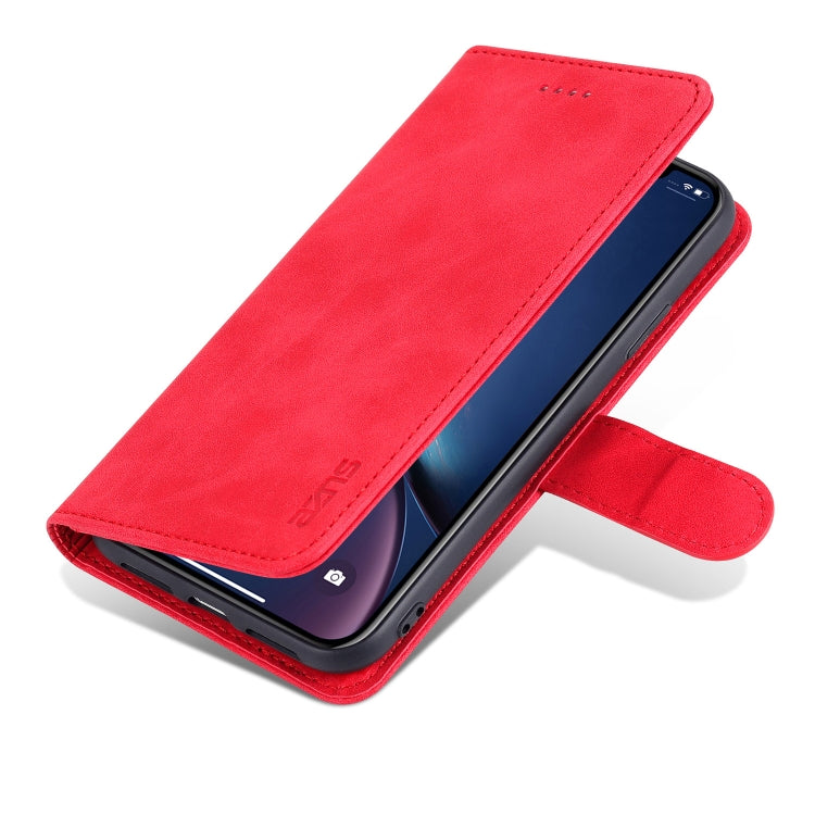 For iPhone XR AZNS Skin Feel Calf Texture Horizontal Flip Leather Case with Card Slots & Holder & Wallet(Red) - HoMEdemic™ 