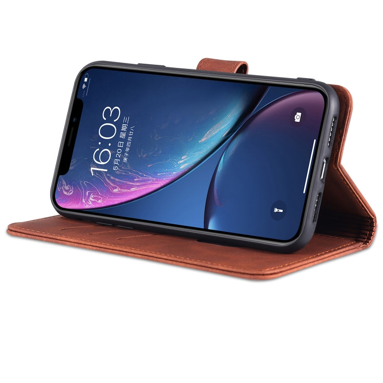 For iPhone XR AZNS Skin Feel Calf Texture Horizontal Flip Leather Case with Card Slots & Holder & Wallet(Red) - HoMEdemic™ 