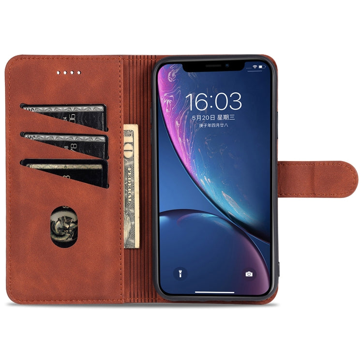 For iPhone XR AZNS Skin Feel Calf Texture Horizontal Flip Leather Case with Card Slots & Holder & Wallet(Red) - HoMEdemic™ 