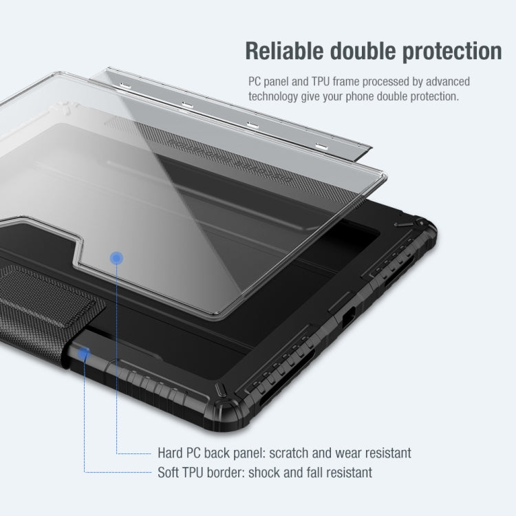 For iPad Pro 12.9 2022 / 2021 / 2020 NILLKIN Bumper Pro Horizontal Flip Leather Tablet Case with Pen Slot & Holder & Sleep / Wake-up Function(Black) - HoMEdemic™ 