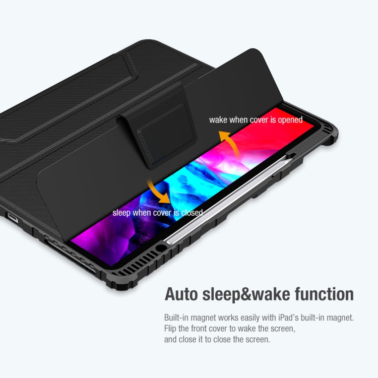 For iPad Pro 12.9 2022 / 2021 / 2020 NILLKIN Bumper Pro Horizontal Flip Leather Tablet Case with Pen Slot & Holder & Sleep / Wake-up Function(Black) - HoMEdemic™ 