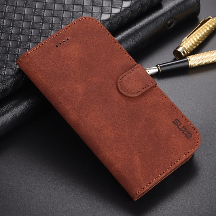 For iPhone 12 / 12 Pro AZNS Skin Feel Calf Texture Horizontal Flip Leather Case with Card Slots & Holder & Wallet(Brown) - HoMEdemic™ 
