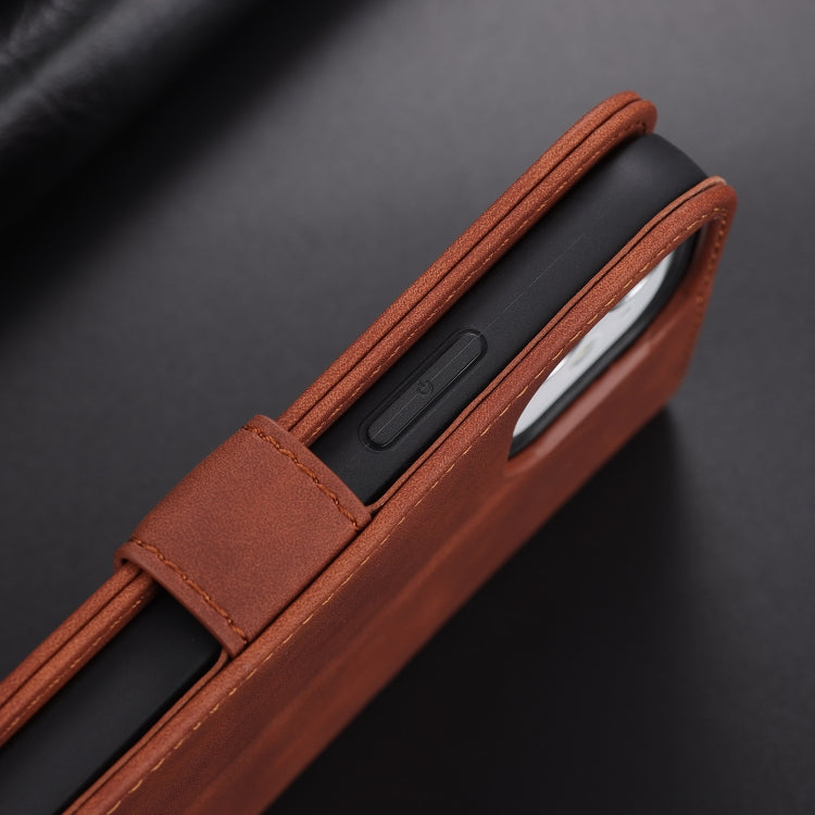 For iPhone 12 / 12 Pro AZNS Skin Feel Calf Texture Horizontal Flip Leather Case with Card Slots & Holder & Wallet(Brown) - HoMEdemic™ 