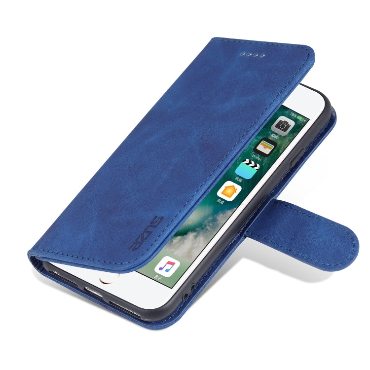 AZNS Skin Feel Calf Texture Horizontal Flip Leather Case with Card Slots & Holder & Wallet For iPhone 7 / 8 / SE (2020)(Blue) - HoMEdemic™ 