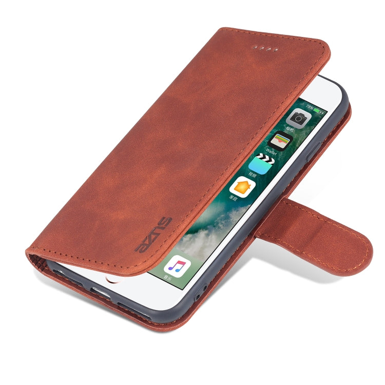 AZNS Skin Feel Calf Texture Horizontal Flip Leather Case with Card Slots & Holder & Wallet For iPhone 7 / 8 / SE (2020)(Brown) - HoMEdemic™ 