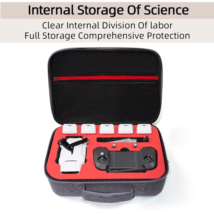 Grey Canvas Single Shoulder Storage Bag Shockproof Waterproof Travel Carrying Cover Hard Case for FIMI X8 Mini(Black + Red Liner) - HoMEdemic™ 