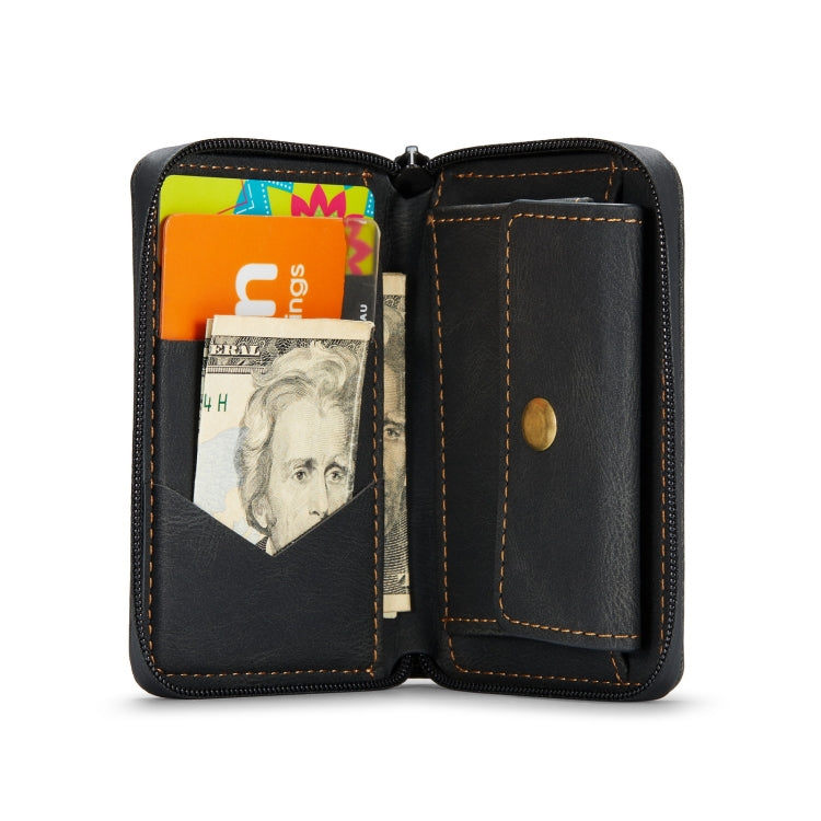 For iPhone 12 / 12 Pro JEEHOOD Magnetic Zipper Horizontal Flip Leather Case with Holder & Card Slot & Wallet(Black) - HoMEdemic™ 