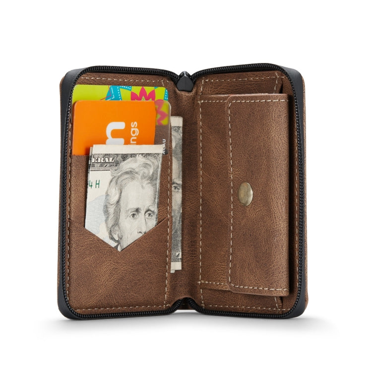 For iPhone 12 / 12 Pro JEEHOOD Magnetic Zipper Horizontal Flip Leather Case with Holder & Card Slot & Wallet(Brown) - HoMEdemic™ 