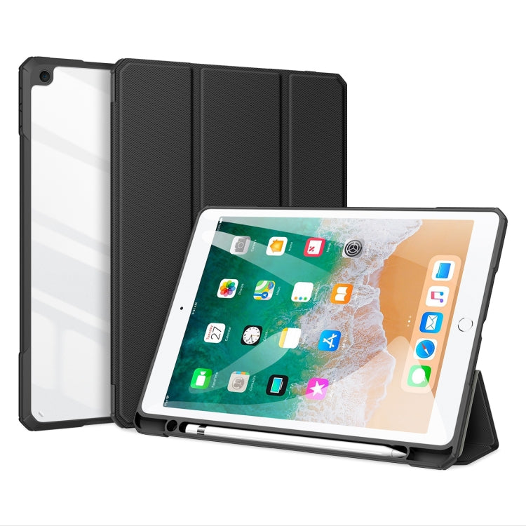 DUX DUCIS TOBY Series Shockproof PU Leather + PC + TPU Horizontal Flip Case with Holder & Pen Slot & Sleep / Wake-up Function For iPad 9.7 inch 2017 / 2018(Black) - HoMEdemic™ 