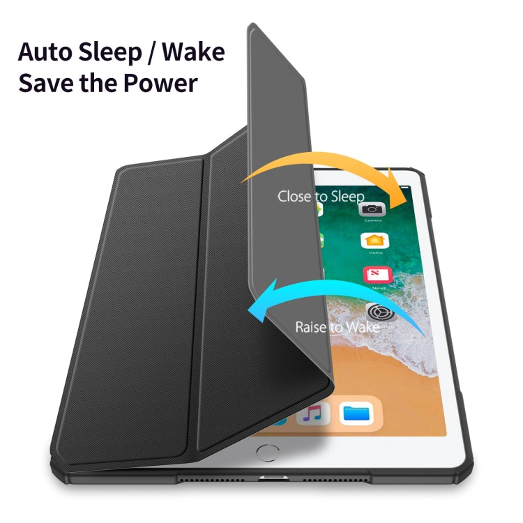 DUX DUCIS TOBY Series Shockproof PU Leather + PC + TPU Horizontal Flip Case with Holder & Pen Slot & Sleep / Wake-up Function For iPad 9.7 inch 2017 / 2018(Black) - HoMEdemic™ 