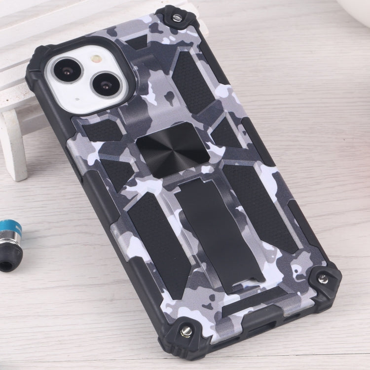 Camouflage Armor Shockproof TPU + PC Magnetic Protective Case with Holder