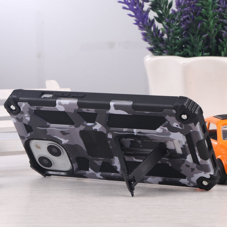 Camouflage Armor Shockproof TPU + PC Magnetic Protective Case with Holder
