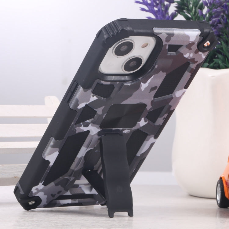 Camouflage Armor Shockproof TPU + PC Magnetic Protective Case with Holder