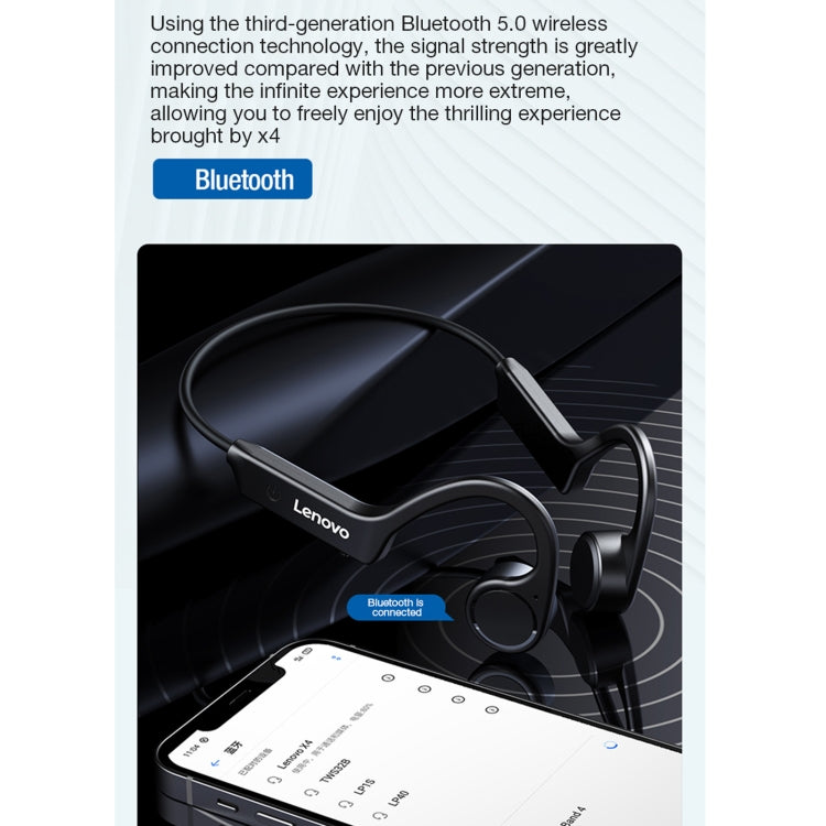 Lenovo X4 Bluetooth 5.0 Waterproof Bone Conduction Wireless Bluetooth Earphone(Black) - HoMEdemic™ 