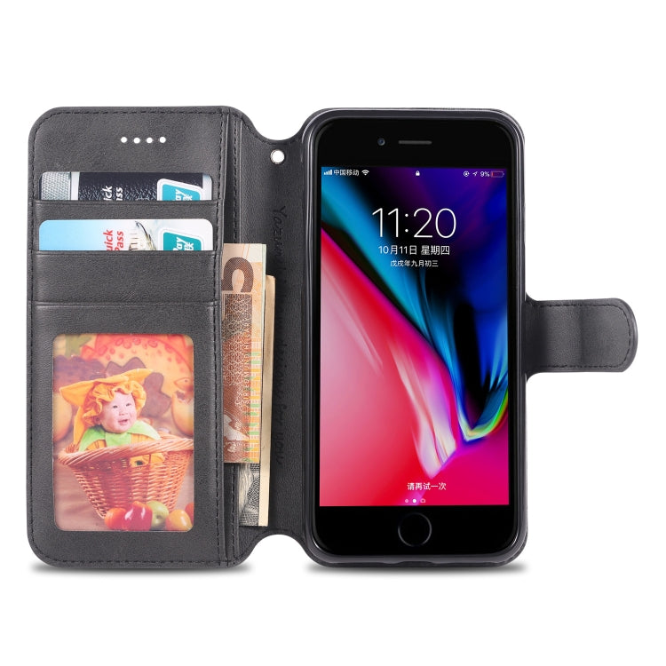 For iPhone 7 / 8 AZNS Calf Texture Magnetic Horizontal Flip PU Leather Case with Holder & Card Slots & Photo Frame(Black) - HoMEdemic™ 
