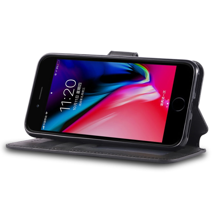 For iPhone 7 / 8 AZNS Calf Texture Magnetic Horizontal Flip PU Leather Case with Holder & Card Slots & Photo Frame(Black) - HoMEdemic™ 
