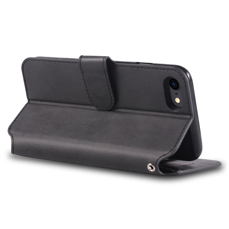 For iPhone 7 / 8 AZNS Calf Texture Magnetic Horizontal Flip PU Leather Case with Holder & Card Slots & Photo Frame(Black) - HoMEdemic™ 