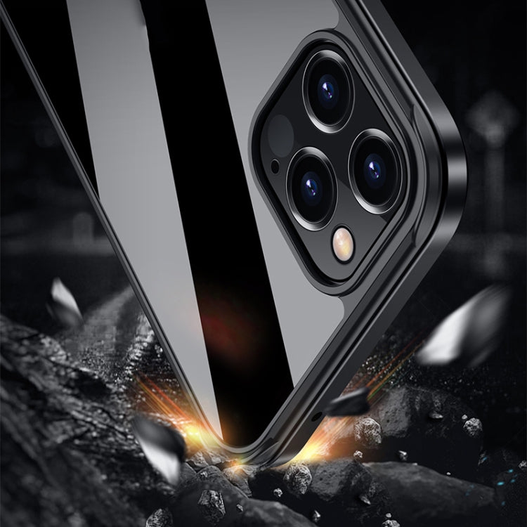 For iPhone 11 Pro Max SULADA Shockproof Aviation Aluminum Metal Frame + Nano Glass + TPU Protective Case (Black) - HoMEdemic™ 