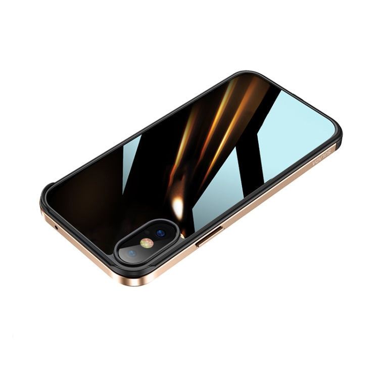 For iPhone XR SULADA Shockproof Aviation Aluminum Metal Frame + Nano Glass + TPU Protective Case(Gold) - HoMEdemic™ 