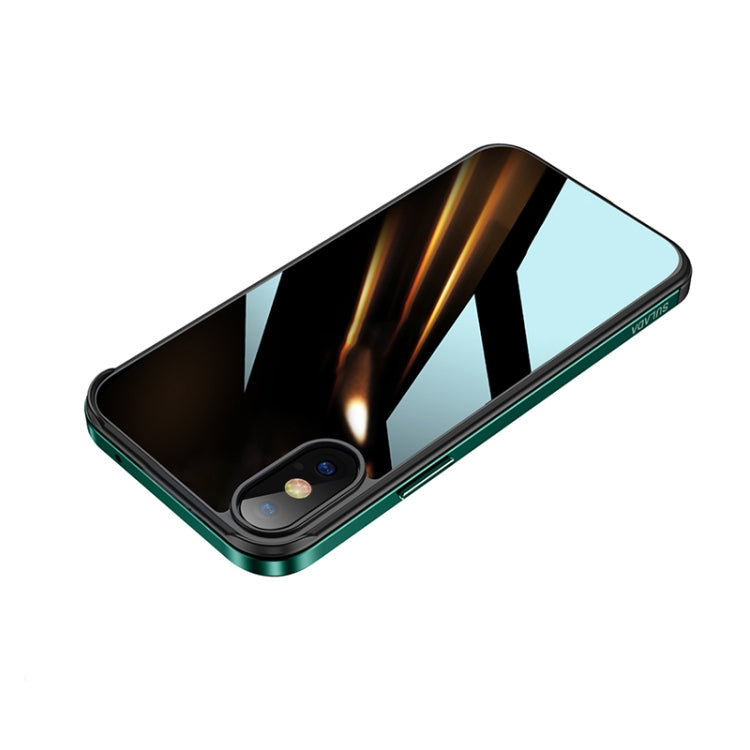For iPhone XS Max SULADA Shockproof Aviation Aluminum Metal Frame + Nano Glass + TPU Protective Case(Dark Night Green) - HoMEdemic™ 