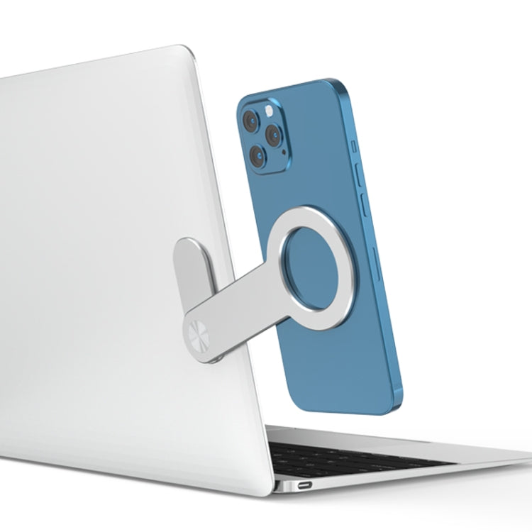 R-JUST SJ05-12 Multi-function Laptop Notebook Round Magnetic Expanded Metal Bracket Holder for iPhone 13 Series(Silver) - HoMEdemic™ 