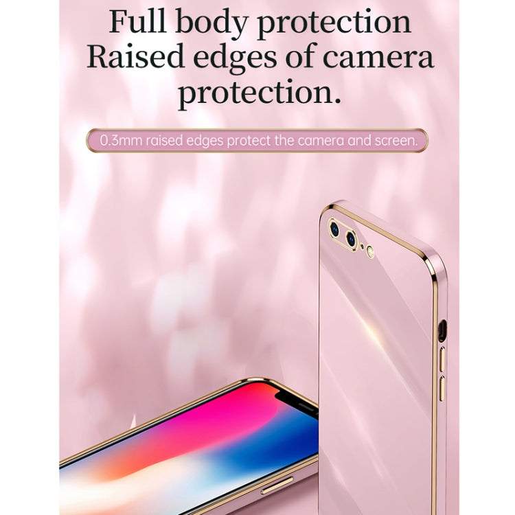 XINLI Straight Edge 6D Electroplate TPU Phone Case For iPhone 8 Plus / 7 Plus(Cherry Purple) - HoMEdemic™ 