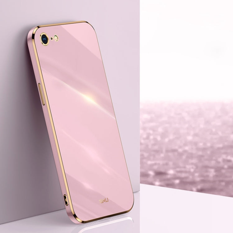 For iPhone SE 2022 / SE 2020 / 8 / 7 XINLI Straight Edge 6D Electroplate TPU Phone Case(Cherry Purple) - HoMEdemic™ 