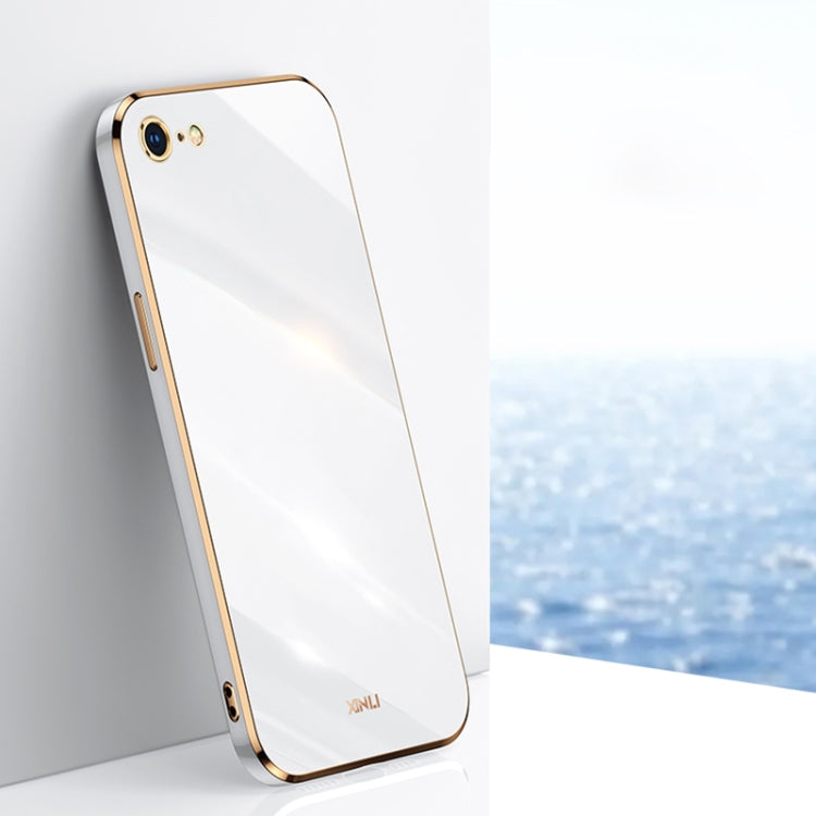 For iPhone SE 2022 / SE 2020 / 8 / 7 XINLI Straight Edge 6D Electroplate TPU Phone Case(White) - HoMEdemic™ 
