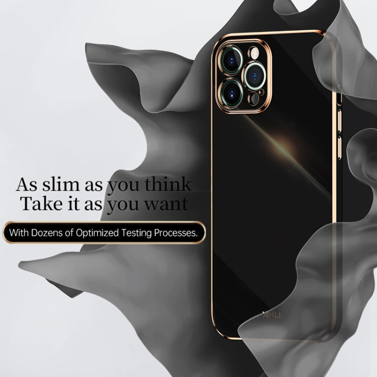 For iPhone 12 Pro Max XINLI Straight Edge 6D Electroplate TPU Phone Case(Celestial Blue) - HoMEdemic™ 