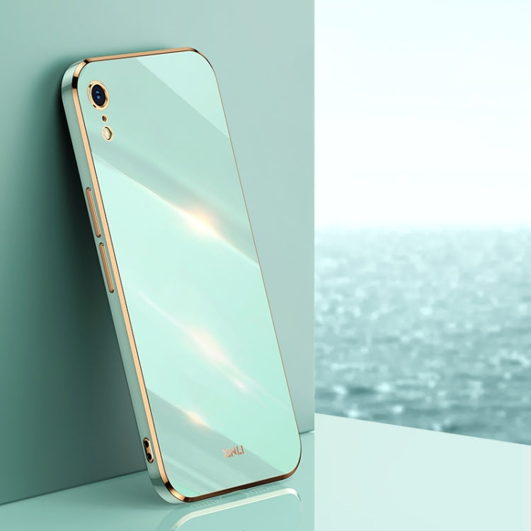 For iPhone XR XINLI Straight Edge 6D Electroplate TPU Phone Case(Mint Green) - HoMEdemic™ 