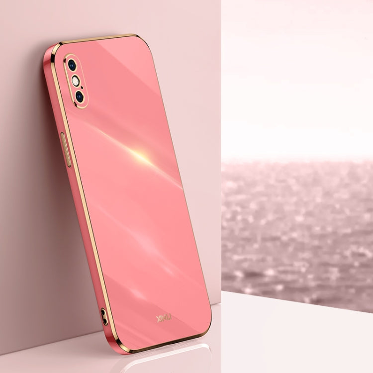 For iPhone XS XINLI Straight Edge 6D Electroplate TPU Phone Case(Hawthorn Red) - HoMEdemic™ 