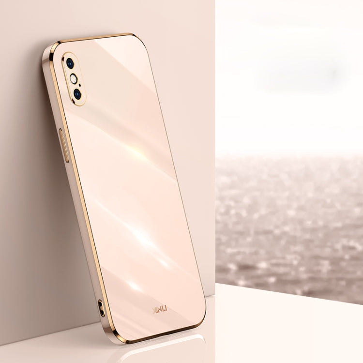 For iPhone XS XINLI Straight Edge 6D Electroplate TPU Phone Case(Pink) - HoMEdemic™ 