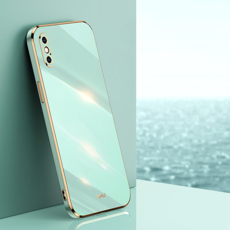 For iPhone XS XINLI Straight Edge 6D Electroplate TPU Phone Case(Mint Green) - HoMEdemic™ 