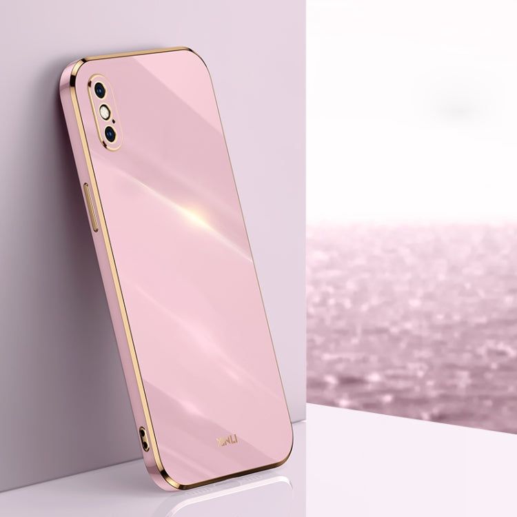 For iPhone XS Max XINLI Straight Edge 6D Electroplate TPU Phone Case(Cherry Purple) - HoMEdemic™ 