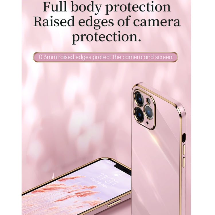 For iPhone 11 Pro XINLI Straight Edge 6D Electroplate TPU Phone Case with Ring Holder (White) - HoMEdemic™ 