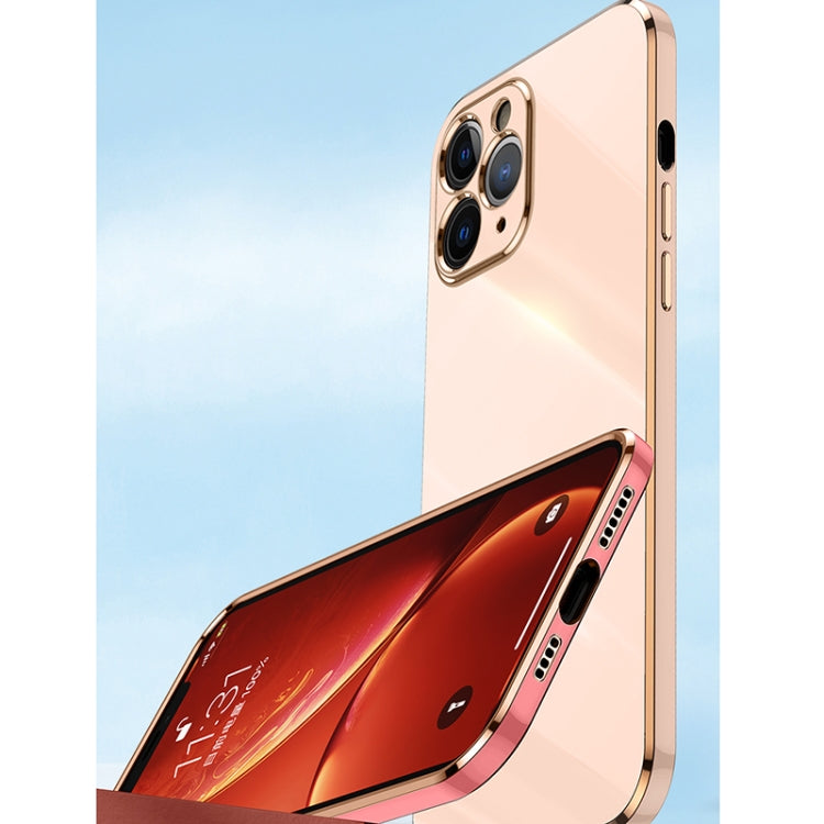 For iPhone 11 Pro XINLI Straight Edge 6D Electroplate TPU Phone Case with Ring Holder (White) - HoMEdemic™ 