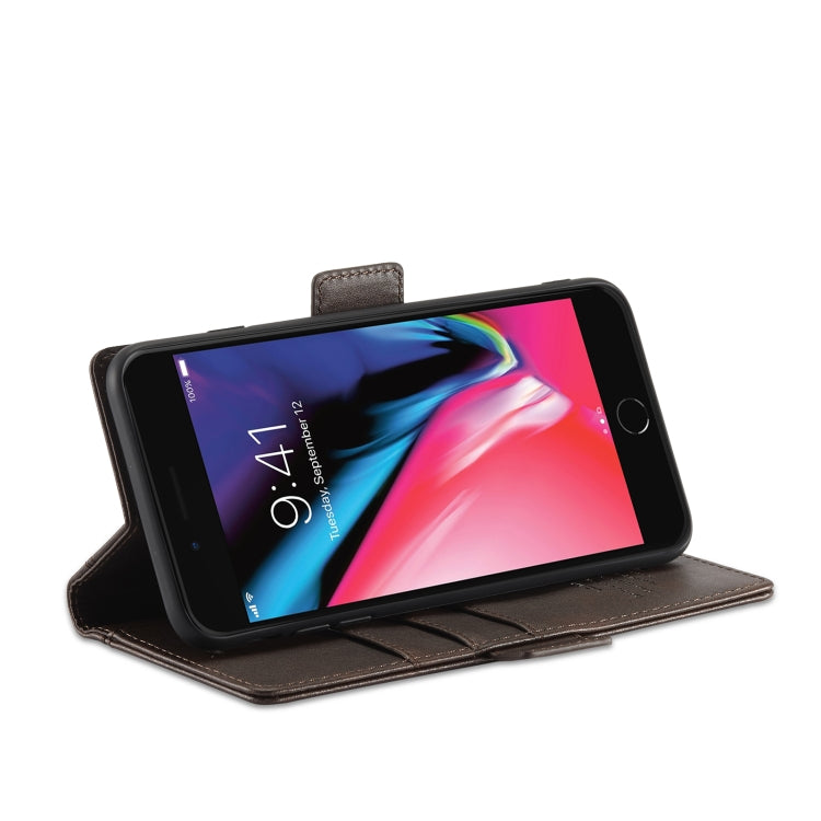 LC.IMEEKE Magnetic Buckle PU + TPU Horizontal Flip Leather Case with Holder & Card Slots & Wallet For iPhone 8 Plus & 7 Plus(Coffee) - HoMEdemic™ 