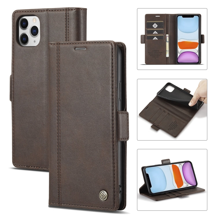 LC.IMEEKE Magnetic Buckle PU + TPU Horizontal Flip Leather Case with Holder & Card Slots & Wallet For iPhone 11 Pro Max(Coffee) - HoMEdemic™ 