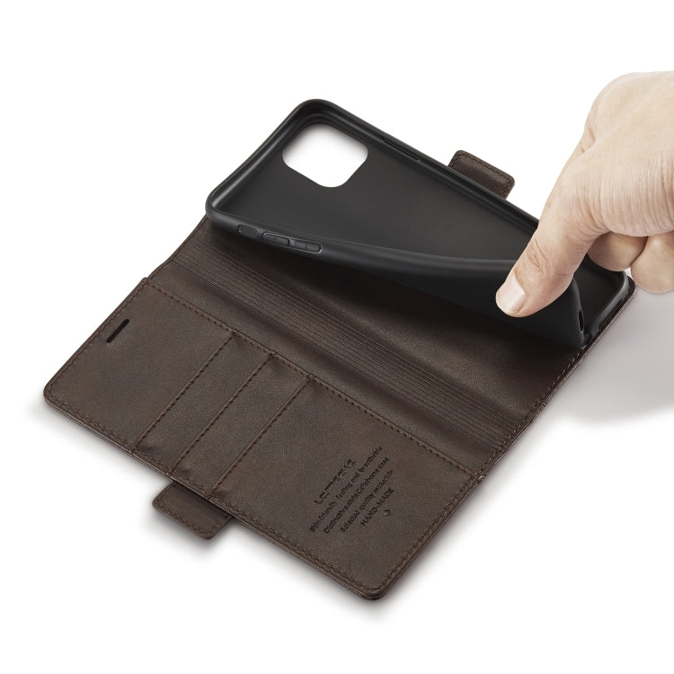LC.IMEEKE Magnetic Buckle PU + TPU Horizontal Flip Leather Case with Holder & Card Slots & Wallet For iPhone 11 Pro Max(Coffee) - HoMEdemic™ 