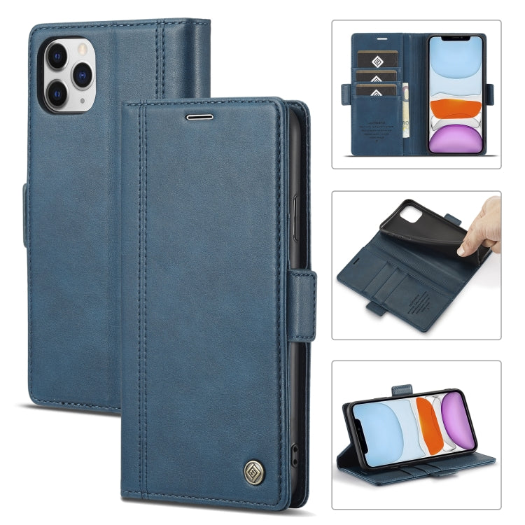 LC.IMEEKE Magnetic Buckle PU + TPU Horizontal Flip Leather Case with Holder & Card Slots & Wallet For iPhone 11 Pro Max(Blue) - HoMEdemic™ 