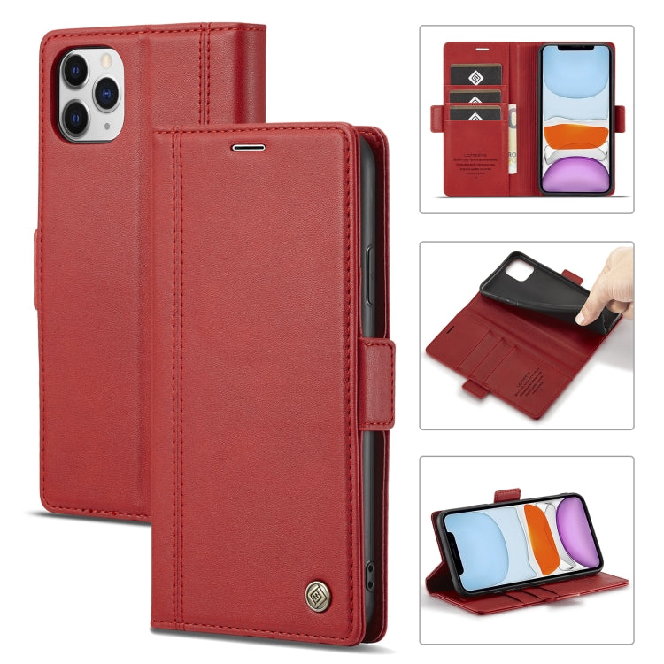 LC.IMEEKE Magnetic Buckle PU + TPU Horizontal Flip Leather Case with Holder & Card Slots & Wallet For iPhone 11 Pro Max(Red) - HoMEdemic™ 