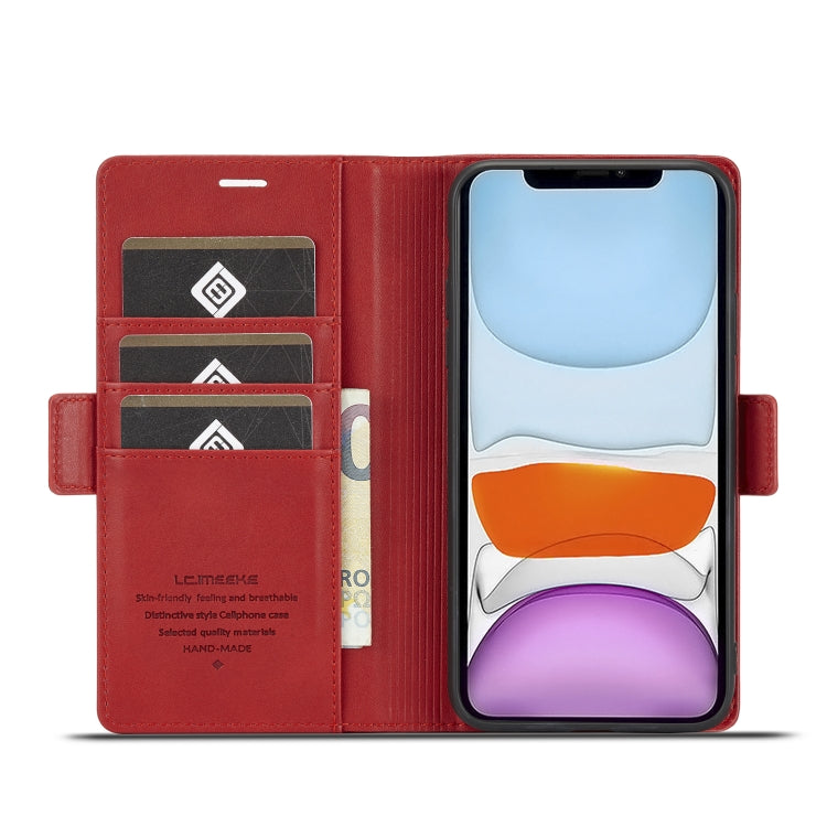 LC.IMEEKE Magnetic Buckle PU + TPU Horizontal Flip Leather Case with Holder & Card Slots & Wallet For iPhone 11 Pro Max(Red) - HoMEdemic™ 