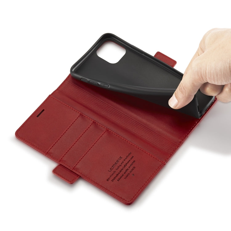 LC.IMEEKE Magnetic Buckle PU + TPU Horizontal Flip Leather Case with Holder & Card Slots & Wallet For iPhone 11 Pro Max(Red) - HoMEdemic™ 