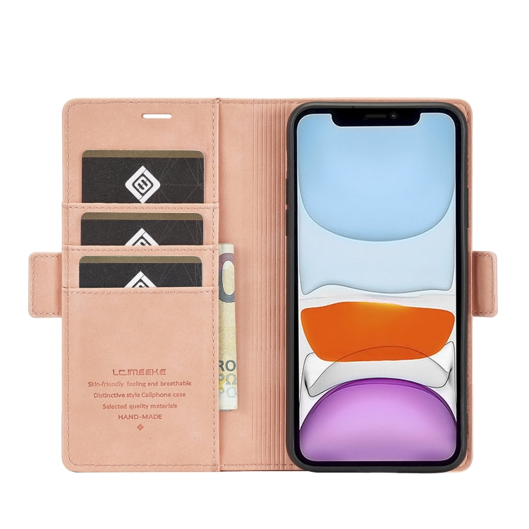 LC.IMEEKE Magnetic Buckle PU + TPU Horizontal Flip Leather Case with Holder & Card Slots & Wallet For iPhone 11 Pro Max(Rose Gold) - HoMEdemic™ 