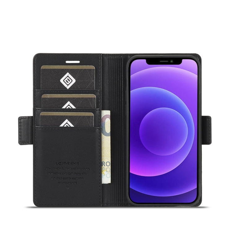 For iPhone 12 / 12 Pro LC.IMEEKE Magnetic Buckle PU + TPU Horizontal Flip Leather Case with Holder & Card Slots & Wallet(Black) - HoMEdemic™ 